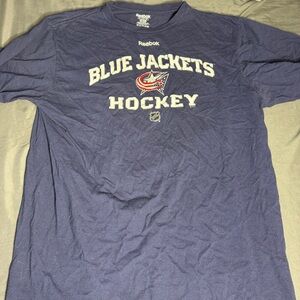 Reebok Navy Blue Blue Jackets Tee